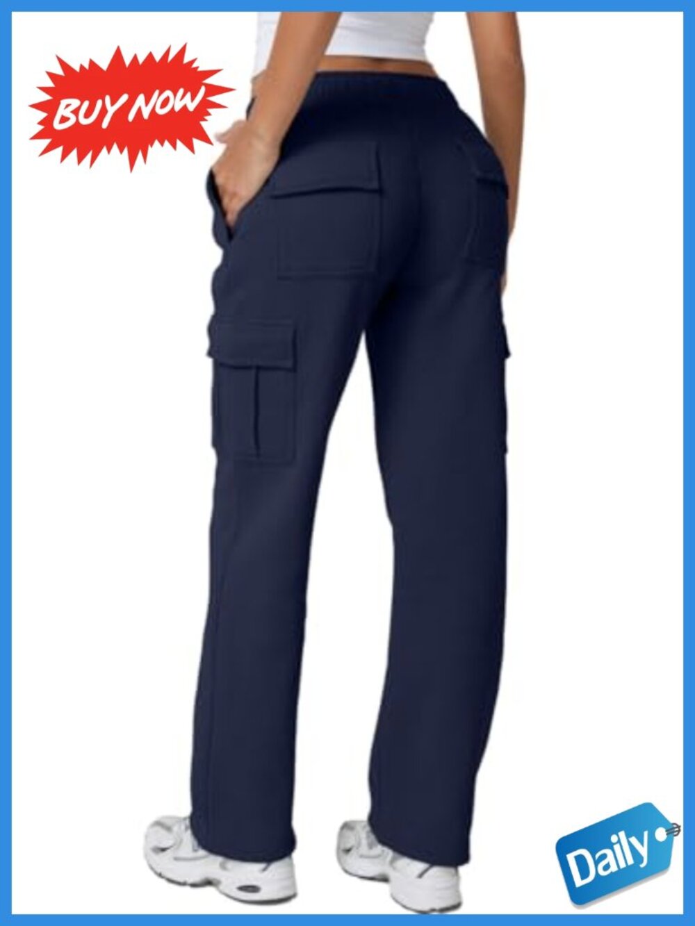 Fleece Sweatpants Womens Baggy Wide Leg Cargo Pants with Pockets